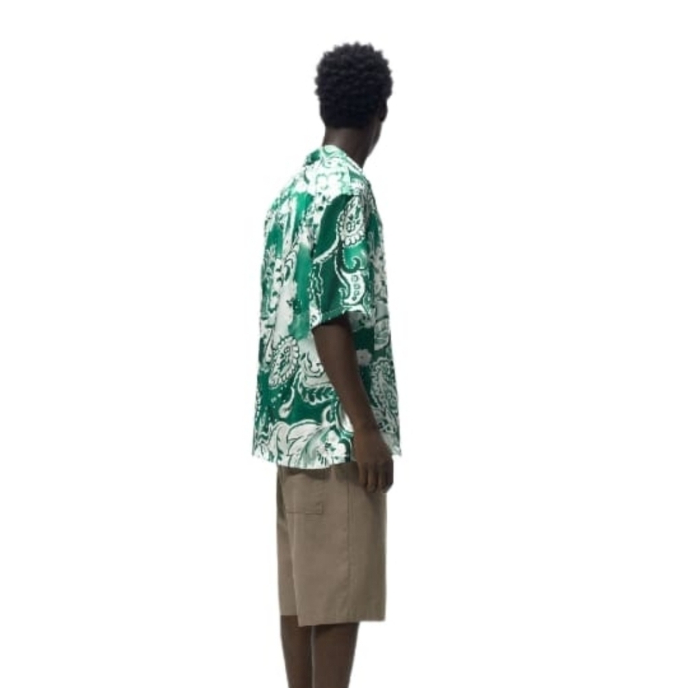 ZARA FLORAL PRINT SHIRT GREEN | 2187/300 - Picture 3 of 6